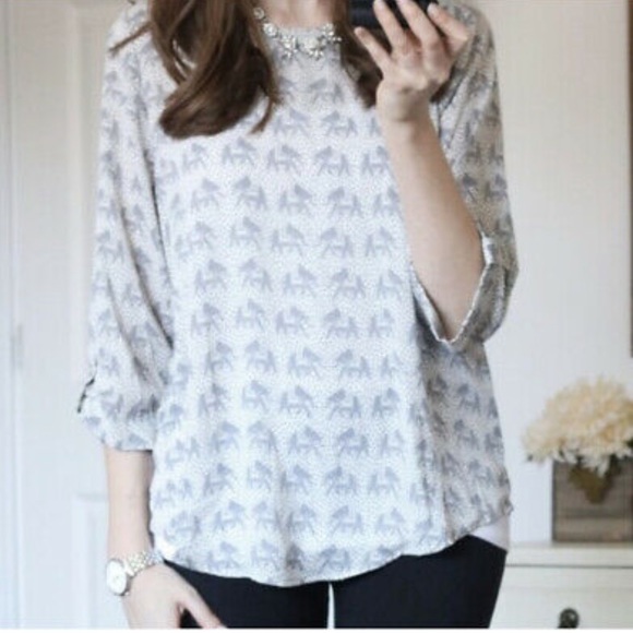 Pixley Tops - EUC Stitch Fix Pixley Elephant print blouse, size Medium.
